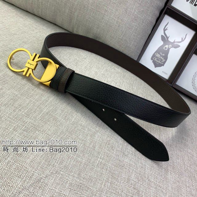 菲拉格慕男士皮帶 Ferragamo雙面牛皮紋理腰帶  jjp1923